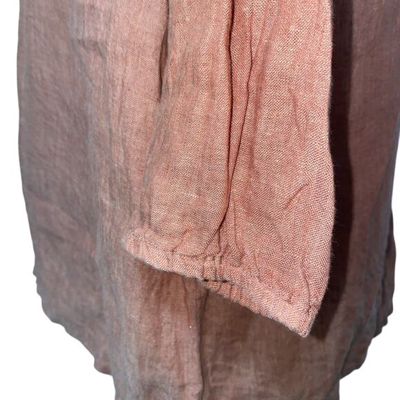 J. JILL Pure Jill 3/4 Sleeve Billowy LINEN Button Front Blouse XS Terra Cotta - Picture 5 of 8